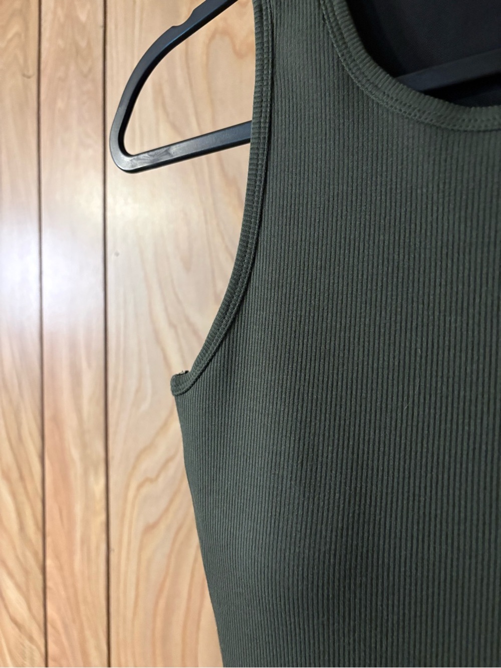Butter Soft Ribbed Racerback Tank | Built-In Removable Pads | Army Green - Picture 4 of 9